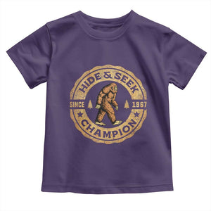 Retro Bigfoot Believer Toddler T Shirt Undefeated Sasquatch Hide And Seek Cryptozoology TS10 Purple Print Your Wear