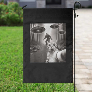 Cat Selfie With Bigfoot UFO Garden Flag Funny Cat Lover Gifts TS10 Print Your Wear