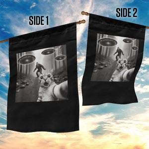 Cat Selfie With Bigfoot UFO Garden Flag Funny Cat Lover Gifts TS10 Print Your Wear