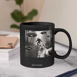 Cat Selfie With Bigfoot UFO Coffee Mug Funny Cat Lover Gifts TS10 Print Your Wear