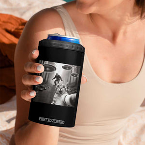 Cat Selfie With Bigfoot UFO 4 in 1 Can Cooler Tumbler Funny Cat Lover Gifts TS10 Print Your Wear