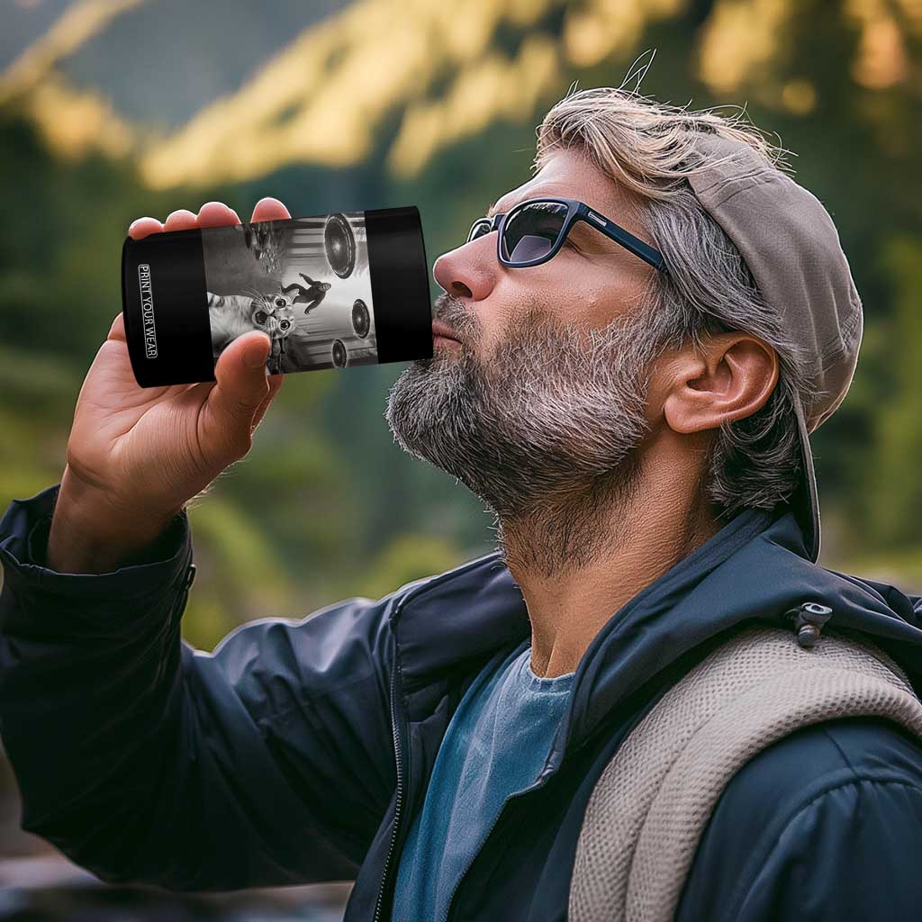 Cat Selfie With Bigfoot UFO 4 in 1 Can Cooler Tumbler Funny Cat Lover Gifts TS10 Print Your Wear