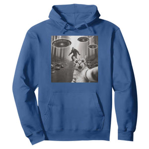 Cat Selfie With Bigfoot UFO Hoodie Funny Cat Lover Gifts TS10 Royal Blue Print Your Wear