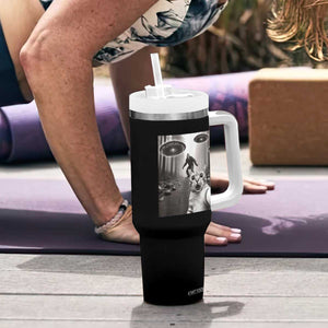 Cat Selfie With Bigfoot UFO Tumbler With Handle Funny Cat Lover Gifts TS10 Print Your Wear