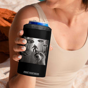 Raccoon Selfie With Bigfoot UFO 4 in 1 Can Cooler Tumbler Funny Feral Lover Gifts TS10 Print Your Wear