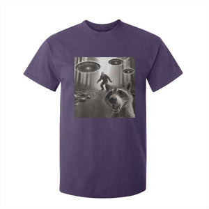 Raccoon Selfie With Bigfoot UFO T Shirt For Kid Funny Feral Lover Gifts TS10 Purple Print Your Wear