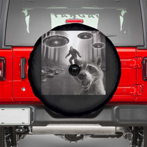 Raccoon Selfie With Bigfoot UFO Spare Tire Cover Funny Feral Lover Gifts TS10 Black Print Your Wear