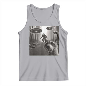 Raccoon Selfie With Bigfoot UFO Tank Top Funny Feral Lover Gifts TS10 Athletic Heather Print Your Wear