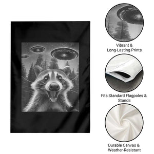 Racoon Meme Garden Flag Selfie With Alien UFO TS10 Print Your Wear