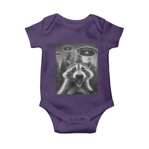 Racoon Meme Baby Onesie Selfie With Alien UFO TS10 Purple Print Your Wear