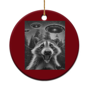 Racoon Meme Ceramic Ornament Selfie With Alien UFO TS10 1pc Red Print Your Wear