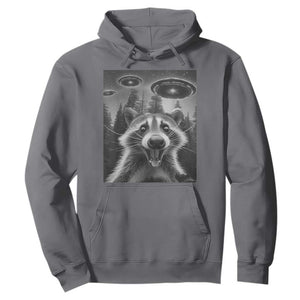 Racoon Meme Hoodie Selfie With Alien UFO TS10 Charcoal Print Your Wear