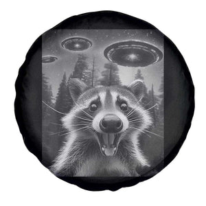 Racoon Meme Spare Tire Cover Selfie With Alien UFO TS10 Print Your Wear