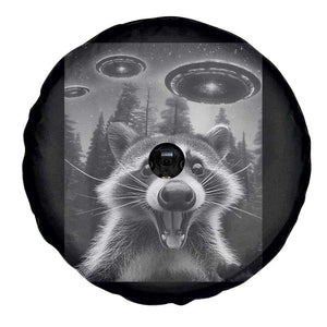 Racoon Meme Spare Tire Cover Selfie With Alien UFO TS10 Print Your Wear