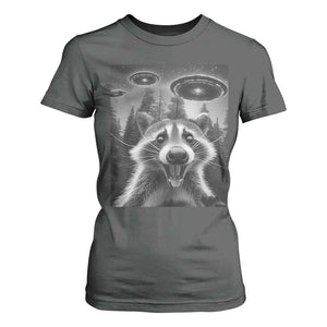 Racoon Meme T Shirt For Women Selfie With Alien UFO TS10 Dark Heather Print Your Wear