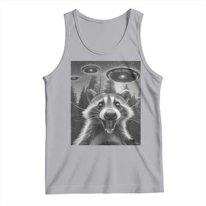 Racoon Meme Tank Top Selfie With Alien UFO TS10 Athletic Heather Print Your Wear