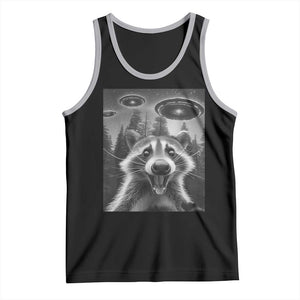 Racoon Meme Tank Top Selfie With Alien UFO TS10 Black Athletic Heather Print Your Wear