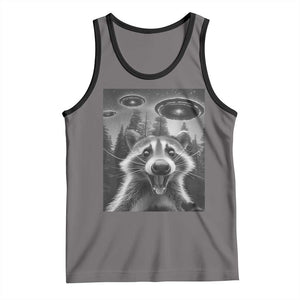 Racoon Meme Tank Top Selfie With Alien UFO TS10 Deep Heather Black Print Your Wear