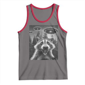 Racoon Meme Tank Top Selfie With Alien UFO TS10 Deep Heather Red Print Your Wear
