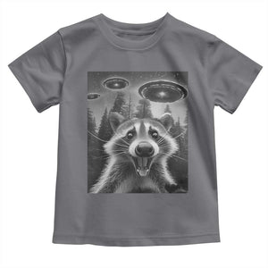 Racoon Meme Toddler T Shirt Selfie With Alien UFO TS10 Charcoal Print Your Wear