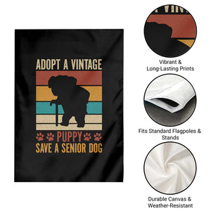 Vintage Adopt a Senior Dog Garden Flag Rescue Animal Adoption Old Dog Shelter Pet TS10 Print Your Wear