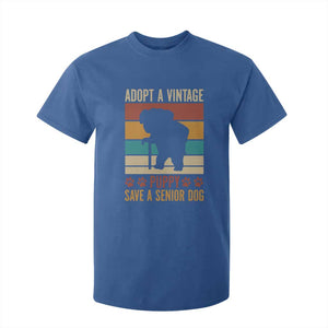 Vintage Adopt a Senior Dog T Shirt For Kid Rescue Animal Adoption Old Dog Shelter Pet TS10 Royal Blue Print Your Wear