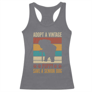 Vintage Adopt a Senior Dog Racerback Tank Top Rescue Animal Adoption Old Dog Shelter Pet TS10 Charcoal Print Your Wear