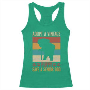 Vintage Adopt a Senior Dog Racerback Tank Top Rescue Animal Adoption Old Dog Shelter Pet TS10 Irish Green Print Your Wear