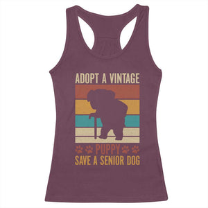 Vintage Adopt a Senior Dog Racerback Tank Top Rescue Animal Adoption Old Dog Shelter Pet TS10 Maroon Print Your Wear