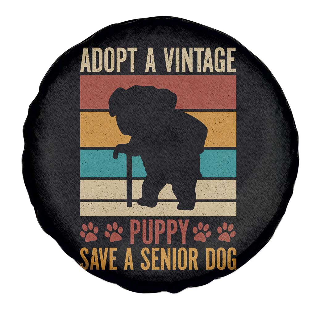 Vintage Adopt a Senior Dog Spare Tire Cover Rescue Animal Adoption Old Dog Shelter Pet TS10 Print Your Wear