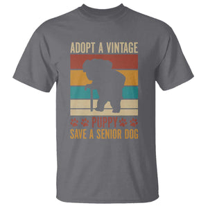Vintage Adopt a Senior Dog T Shirt Rescue Animal Adoption Old Dog Shelter Pet TS10 Charcoal Print Your Wear