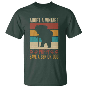 Vintage Adopt a Senior Dog T Shirt Rescue Animal Adoption Old Dog Shelter Pet TS10 Dark Forest Green Print Your Wear