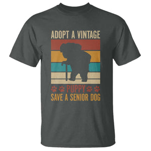Vintage Adopt a Senior Dog T Shirt Rescue Animal Adoption Old Dog Shelter Pet TS10 Dark Heather Print Your Wear