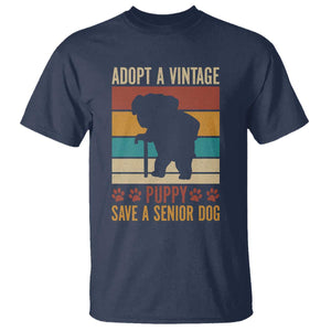 Vintage Adopt a Senior Dog T Shirt Rescue Animal Adoption Old Dog Shelter Pet TS10 Navy Print Your Wear