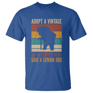 Vintage Adopt a Senior Dog T Shirt Rescue Animal Adoption Old Dog Shelter Pet TS10 Royal Blue Print Your Wear