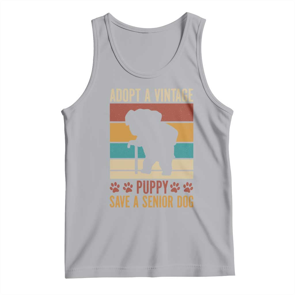 Vintage Adopt a Senior Dog Tank Top Rescue Animal Adoption Old Dog Shelter Pet TS10 Athletic Heather Print Your Wear