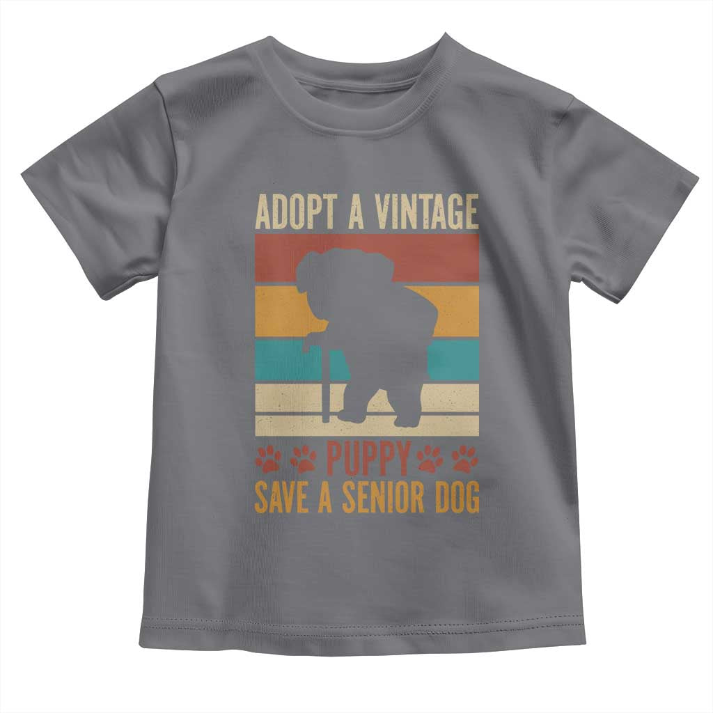 Vintage Adopt a Senior Dog Toddler T Shirt Rescue Animal Adoption Old Dog Shelter Pet TS10 Charcoal Print Your Wear
