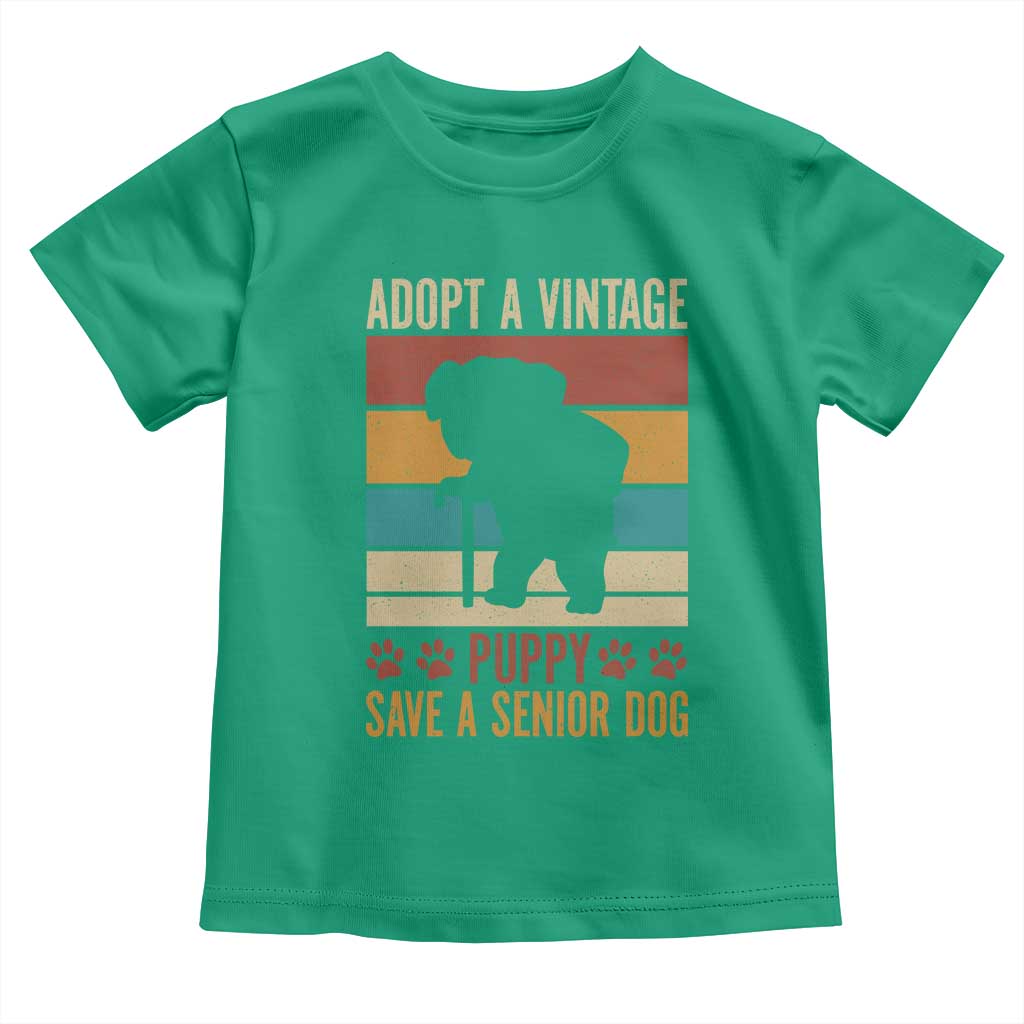 Vintage Adopt a Senior Dog Toddler T Shirt Rescue Animal Adoption Old Dog Shelter Pet TS10 Irish Green Print Your Wear