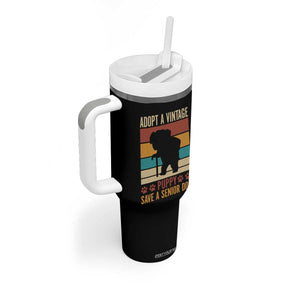 Vintage Adopt a Senior Dog Tumbler With Handle Rescue Animal Adoption Old Dog Shelter Pet TS10 Print Your Wear