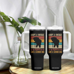 Vintage Adopt a Senior Dog Tumbler With Handle Rescue Animal Adoption Old Dog Shelter Pet TS10 Print Your Wear