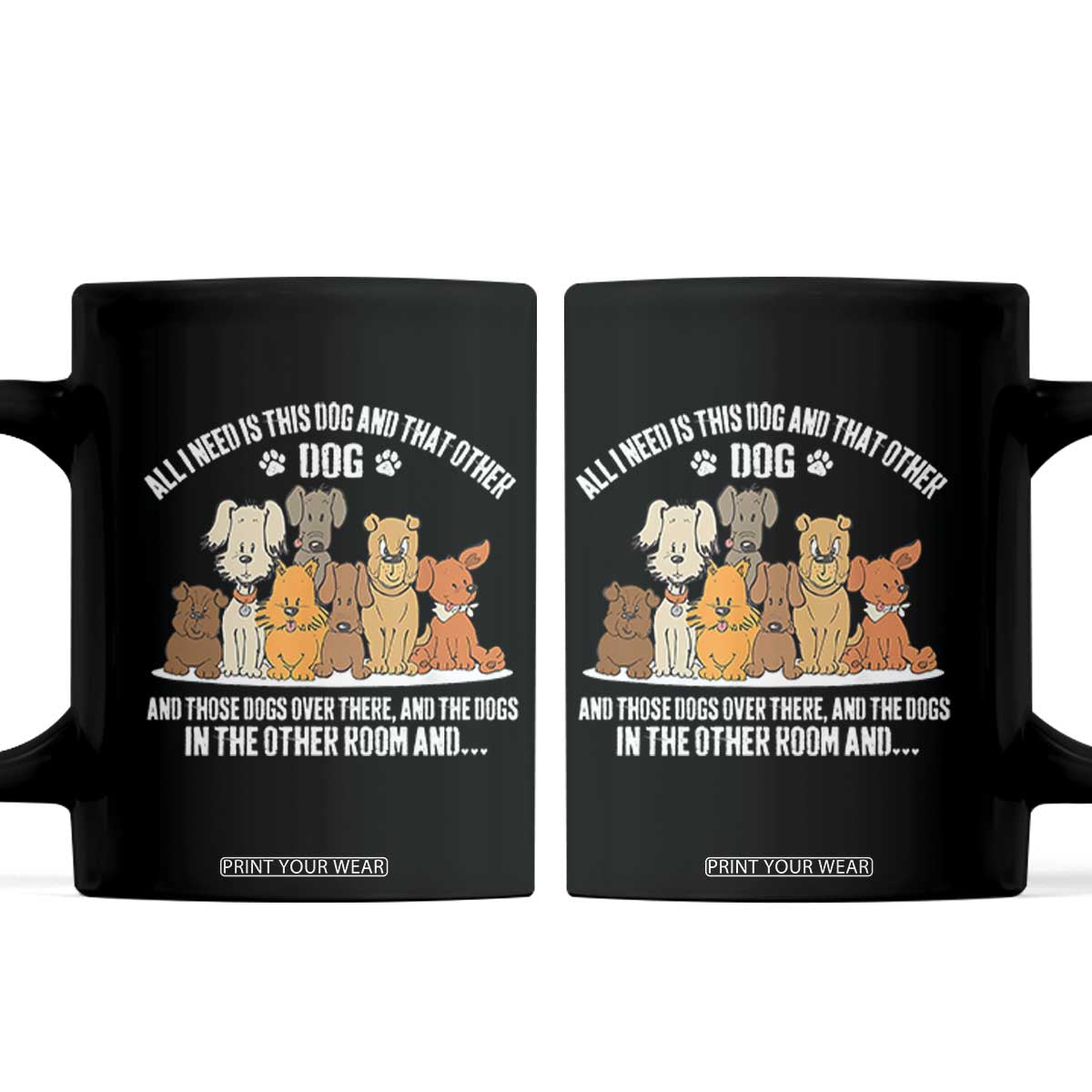 Funny Dog Lover Coffee Mug Fur Mama Dad Dog Rescue TS10 Black Print Your Wear