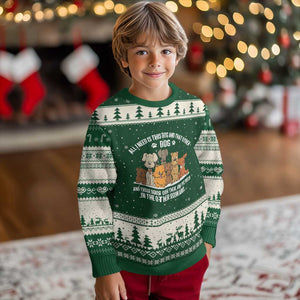 Funny Dog Lover Ugly Christmas Sweater Fur Mama Dad Dog Rescue TS10 Forest Green Beige Print Your Wear