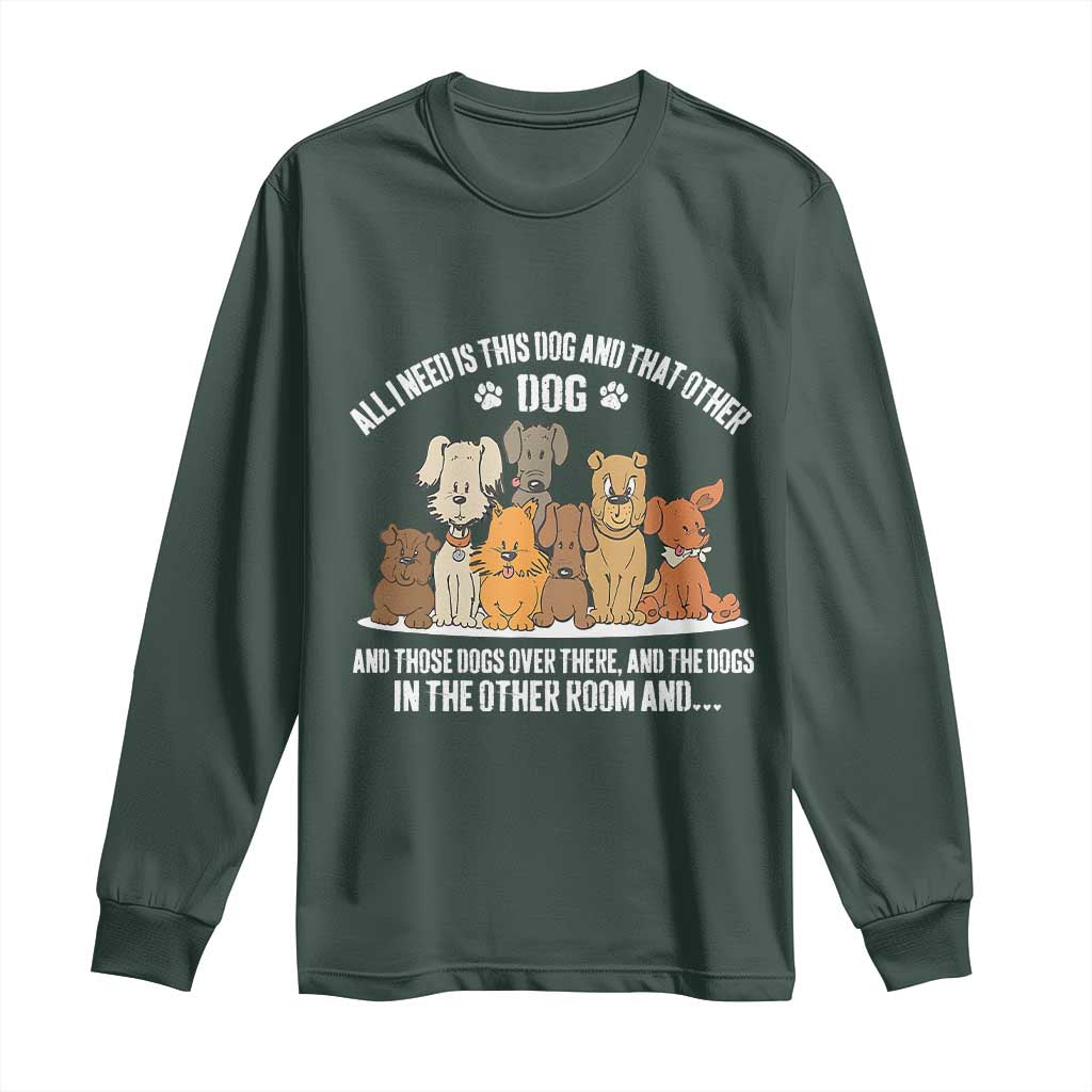 Funny Dog Lover Long Sleeve Shirt Fur Mama Dad Dog Rescue TS10 Dark Forest Green Print Your Wear