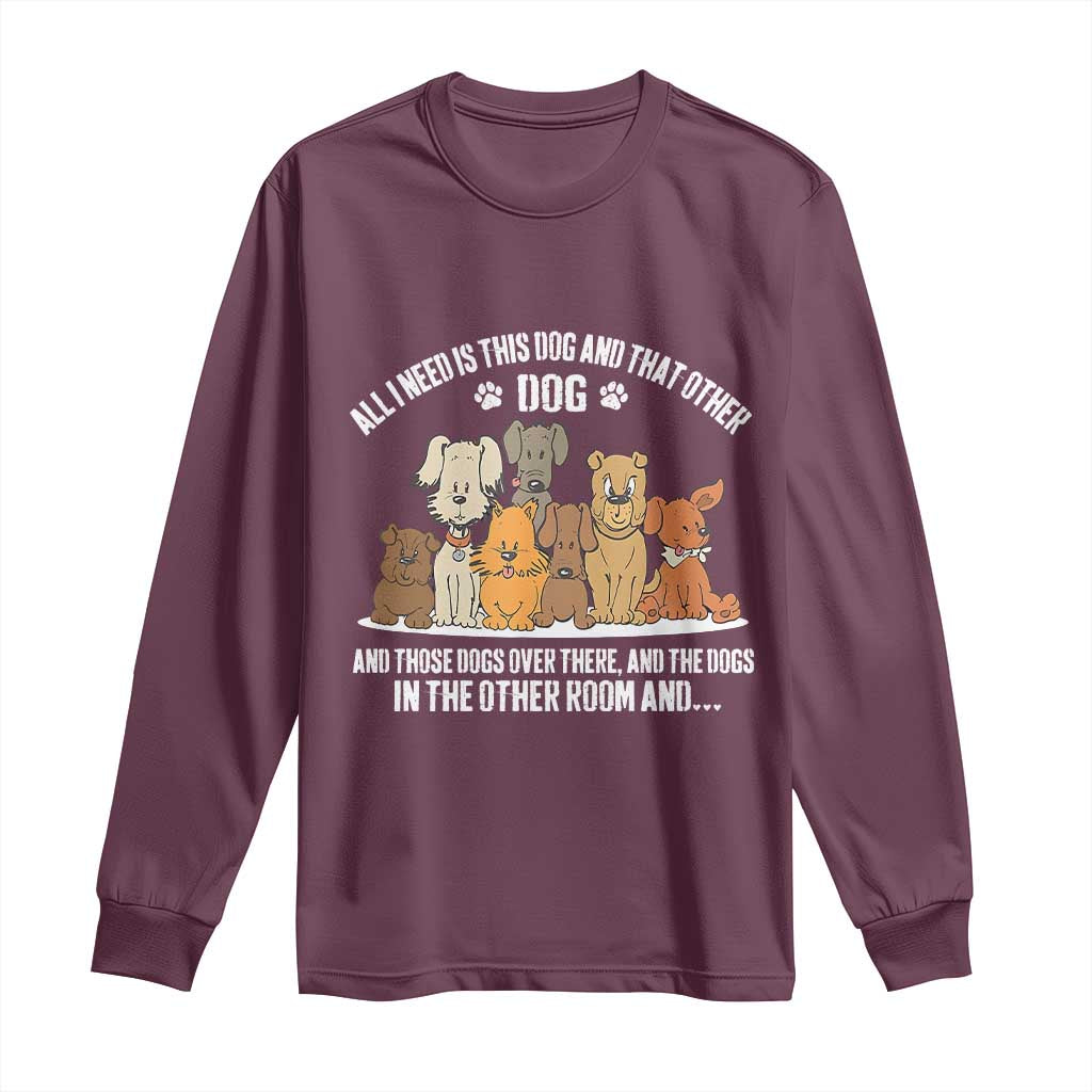 Funny Dog Lover Long Sleeve Shirt Fur Mama Dad Dog Rescue TS10 Maroon Print Your Wear