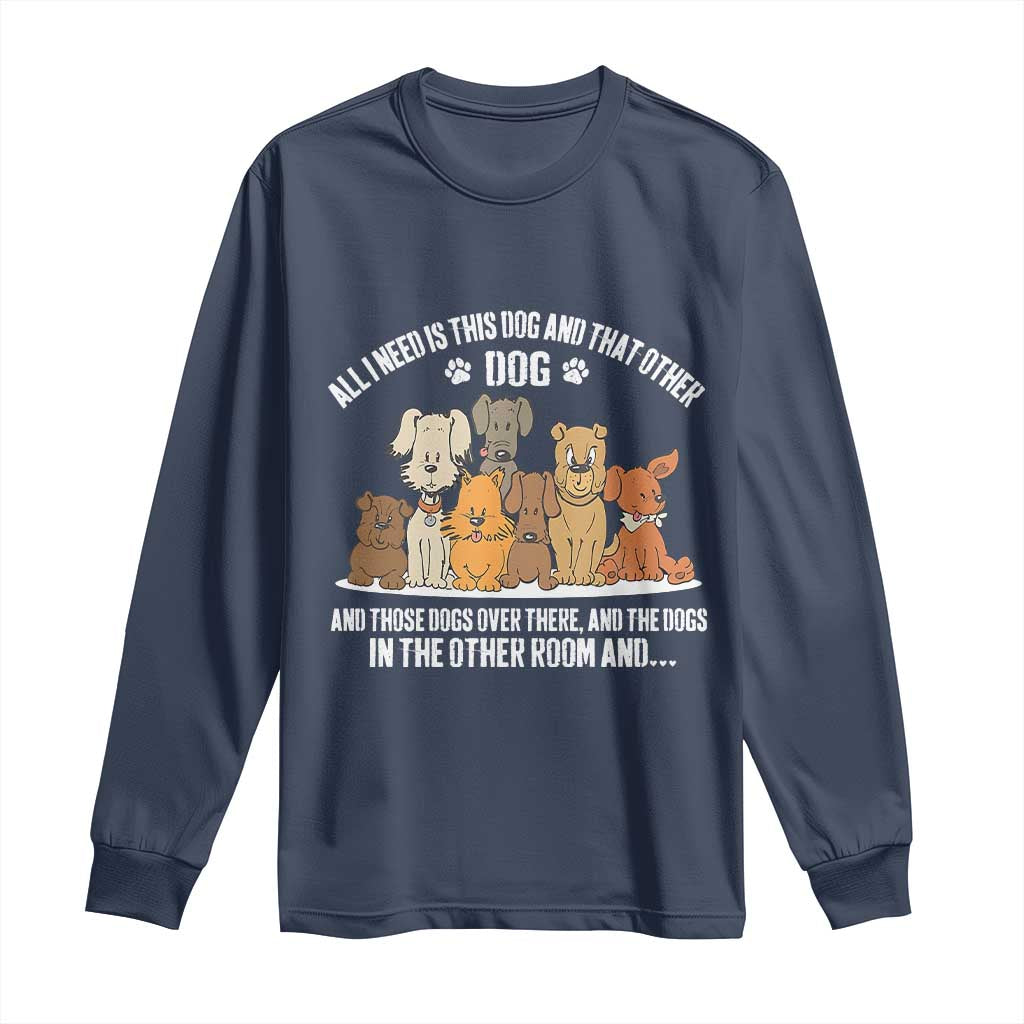 Funny Dog Lover Long Sleeve Shirt Fur Mama Dad Dog Rescue TS10 Navy Print Your Wear
