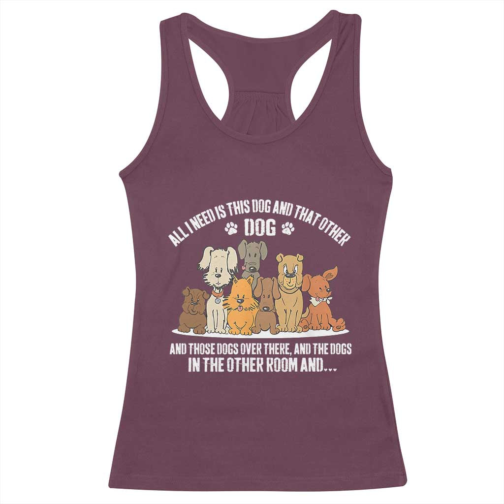 Funny Dog Lover Racerback Tank Top Fur Mama Dad Dog Rescue TS10 Maroon Print Your Wear