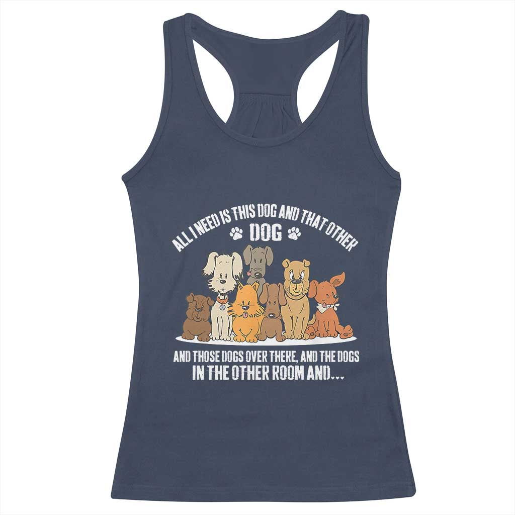 Funny Dog Lover Racerback Tank Top Fur Mama Dad Dog Rescue TS10 Navy Print Your Wear