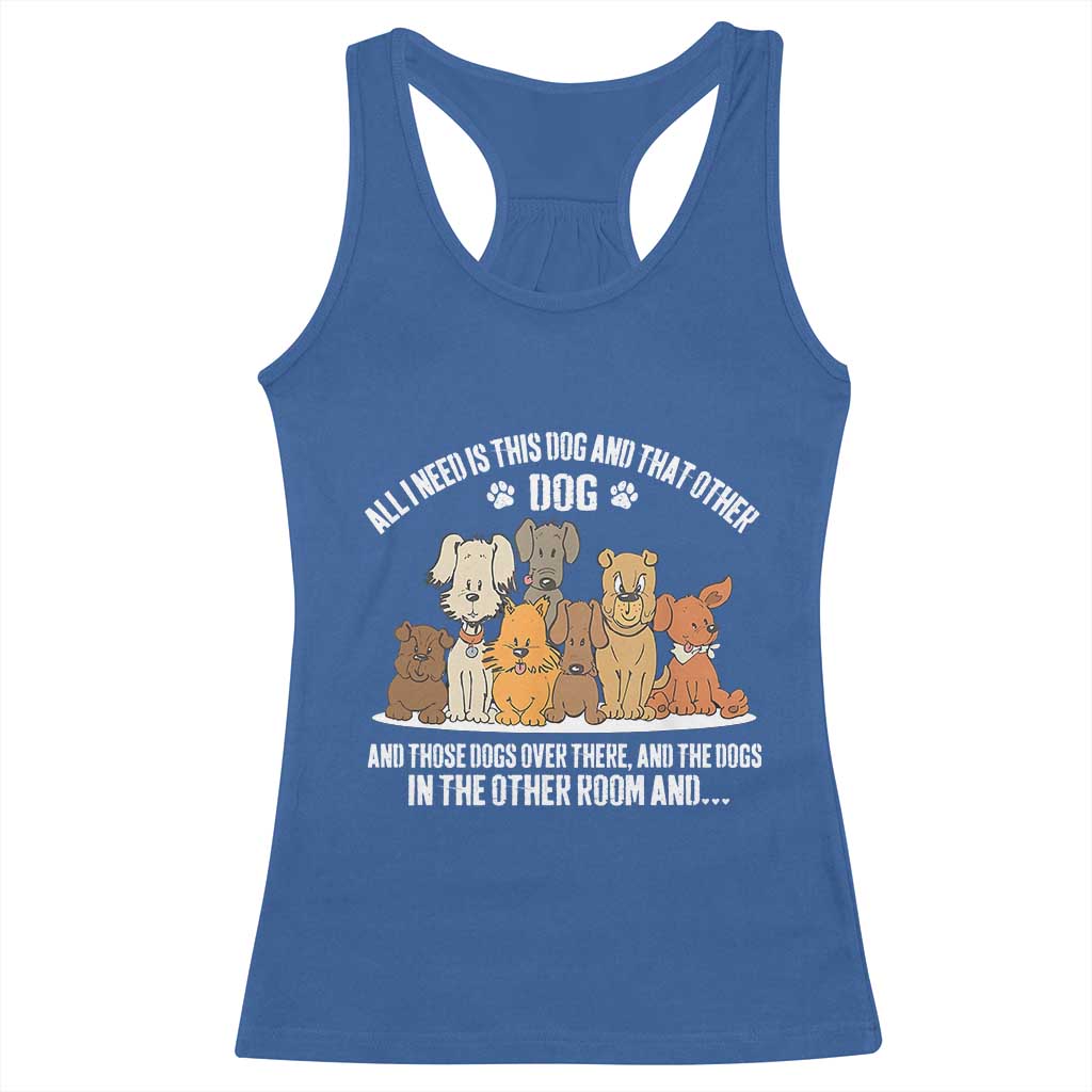 Funny Dog Lover Racerback Tank Top Fur Mama Dad Dog Rescue TS10 Royal Blue Print Your Wear