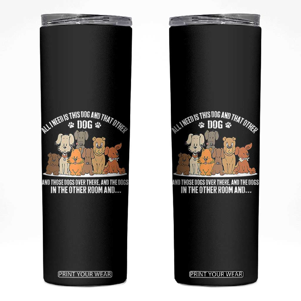 Funny Dog Lover Skinny Tumbler Fur Mama Dad Dog Rescue TS10 Black Print Your Wear