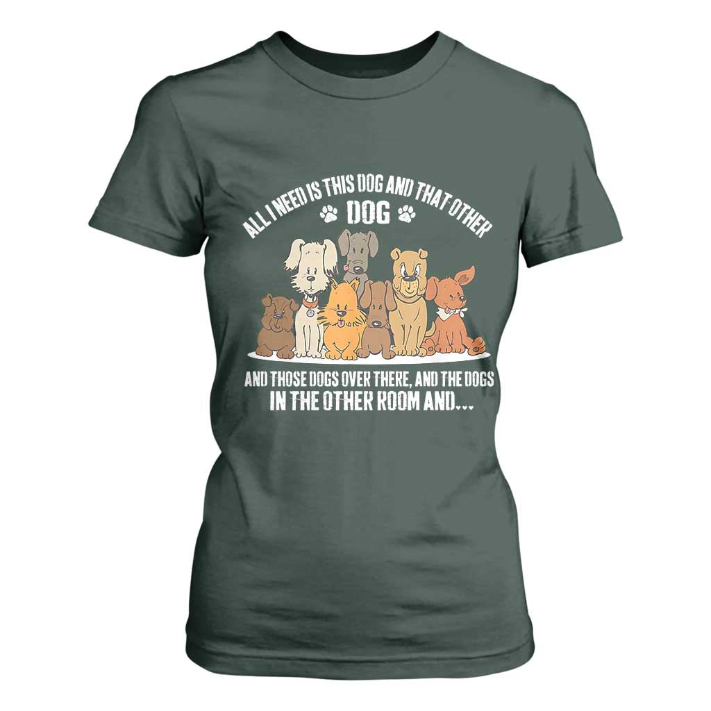 Funny Dog Lover T Shirt For Women Fur Mama Dad Dog Rescue TS10 Dark Forest Green Print Your Wear